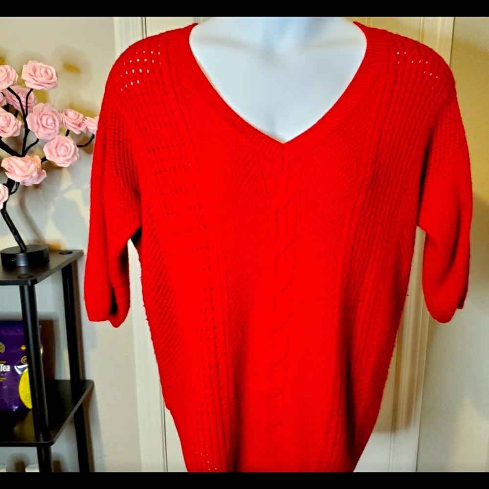 Torrid Red Cable Sweater